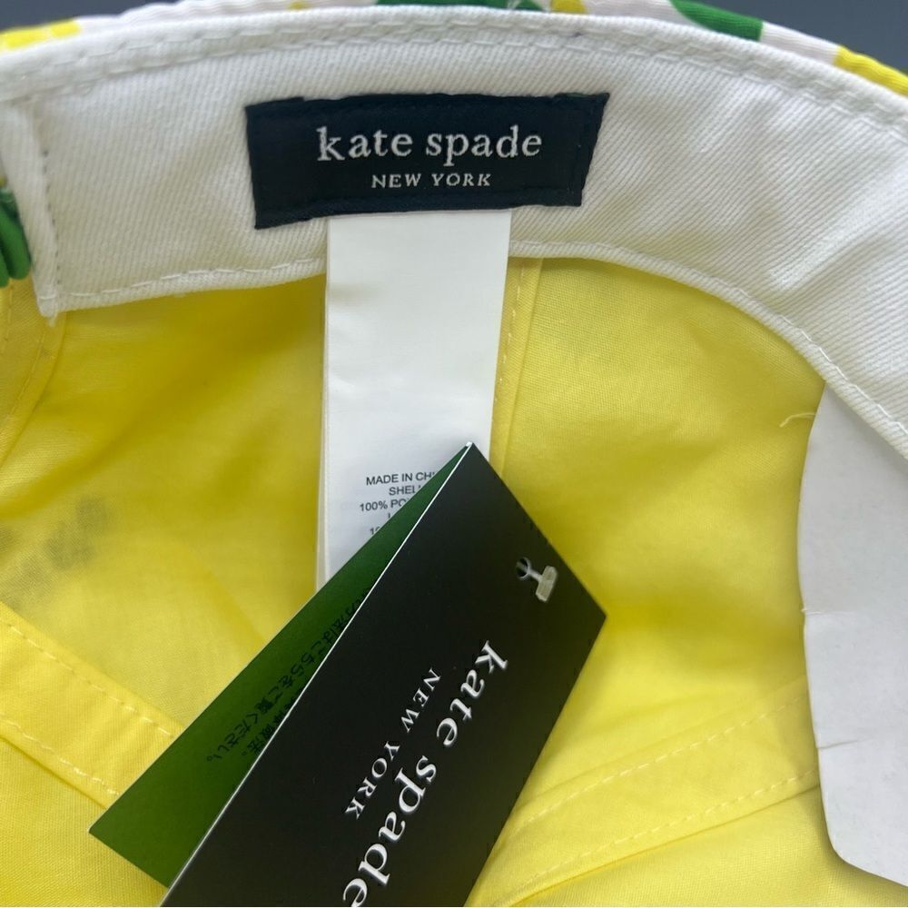 Kate Spade Women’s Lemon Toss Logo Elastic Back Baseball Cap Hat - Picture 4 of 6